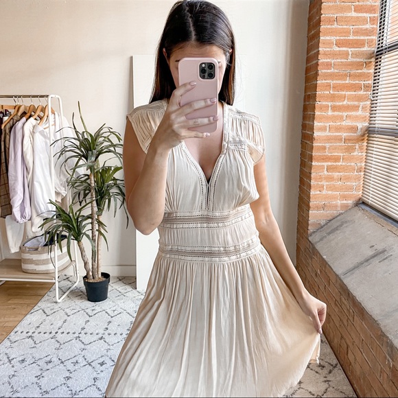 Magali Pascal Dresses & Skirts - Magali Pascal V-Neck Mini Dress Cream